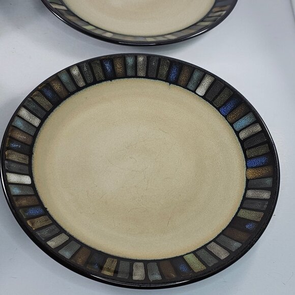 Vallejo Blue Sonoma Home Life & Style Mosaic Tile Set 4 Salad Plates 8.25" *Flaw - Picture 7 of 10